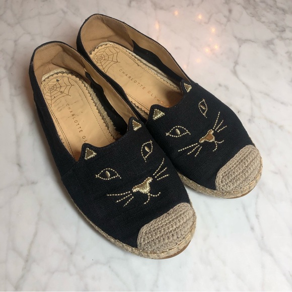 Charlotte Olympia Shoes Charlotte Olympia Cat Flat Espadrilles 39